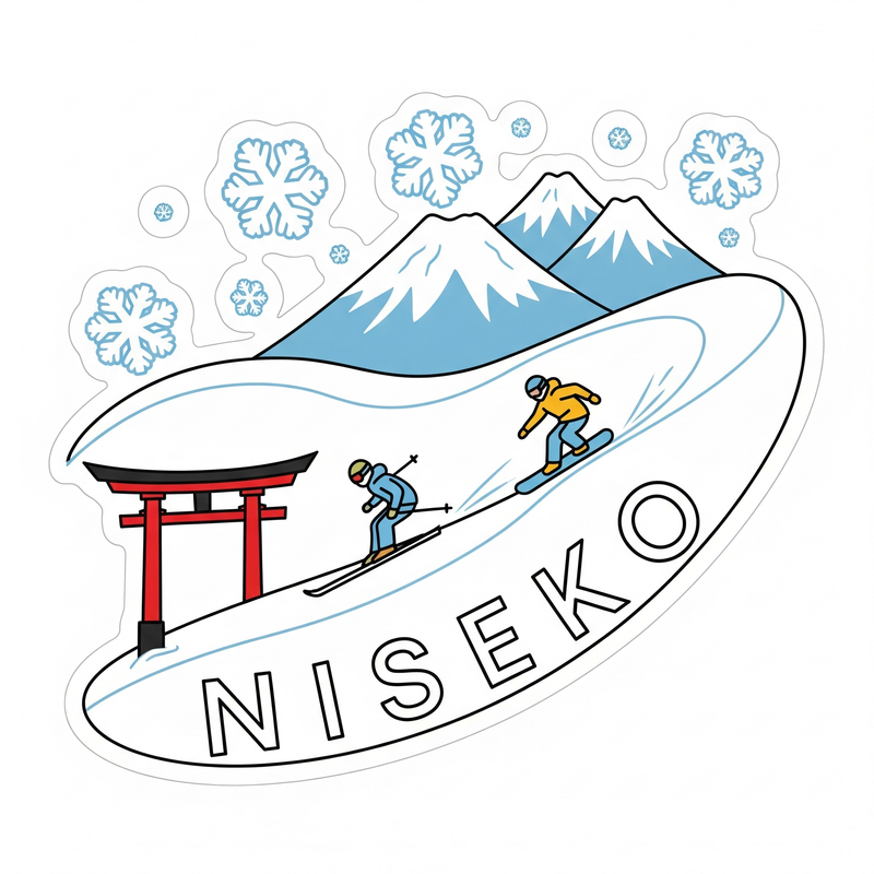 Niseko Skier Snowboarder Sticker