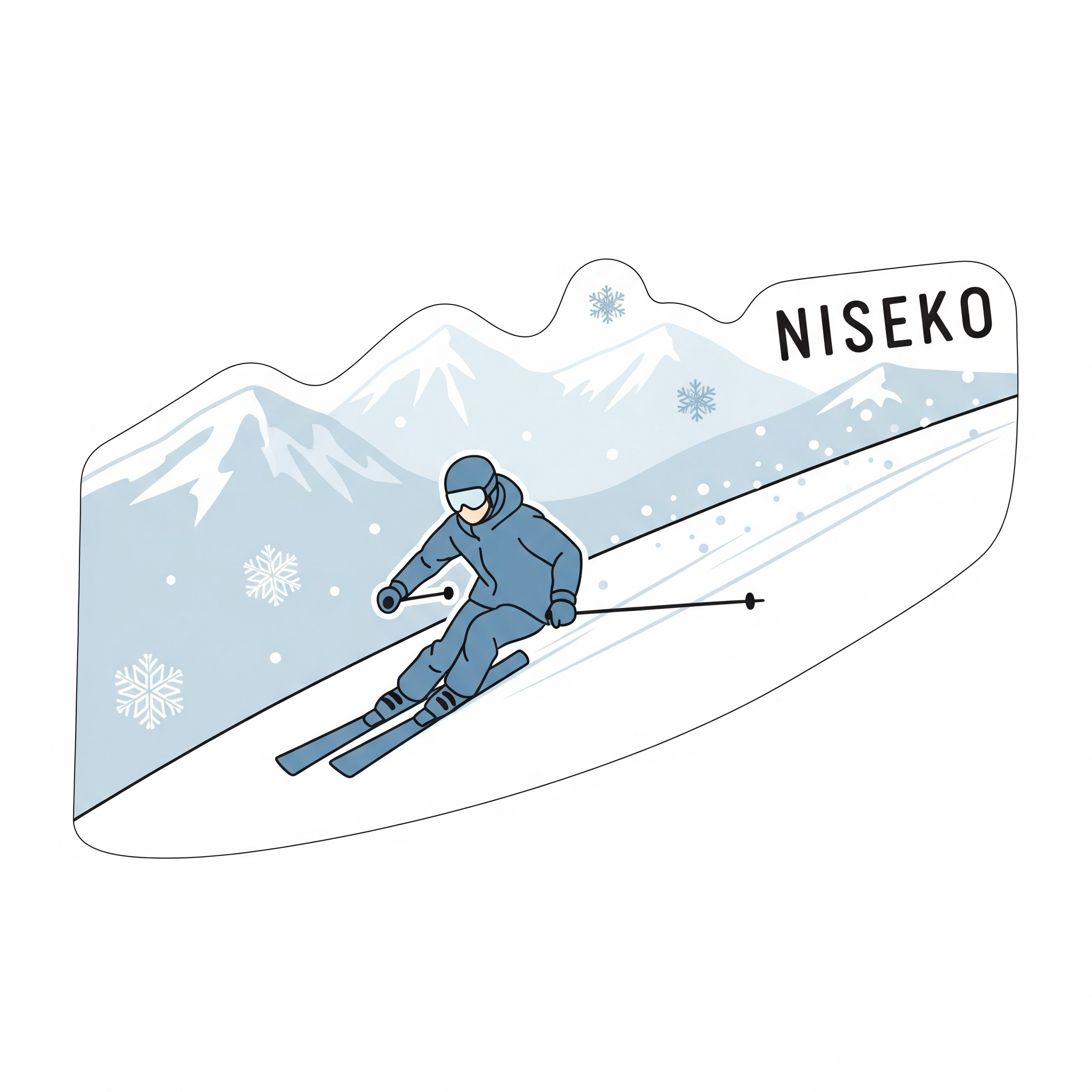 Niseko Skiing Mountain Sticker