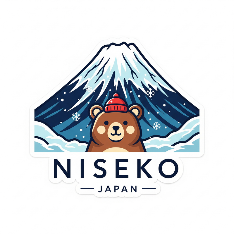 Niseko Bear Winter Sticker