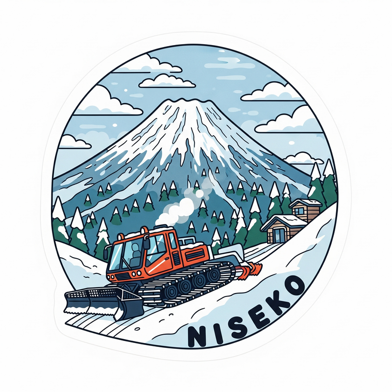 Niseko Snow Groomer Sticker