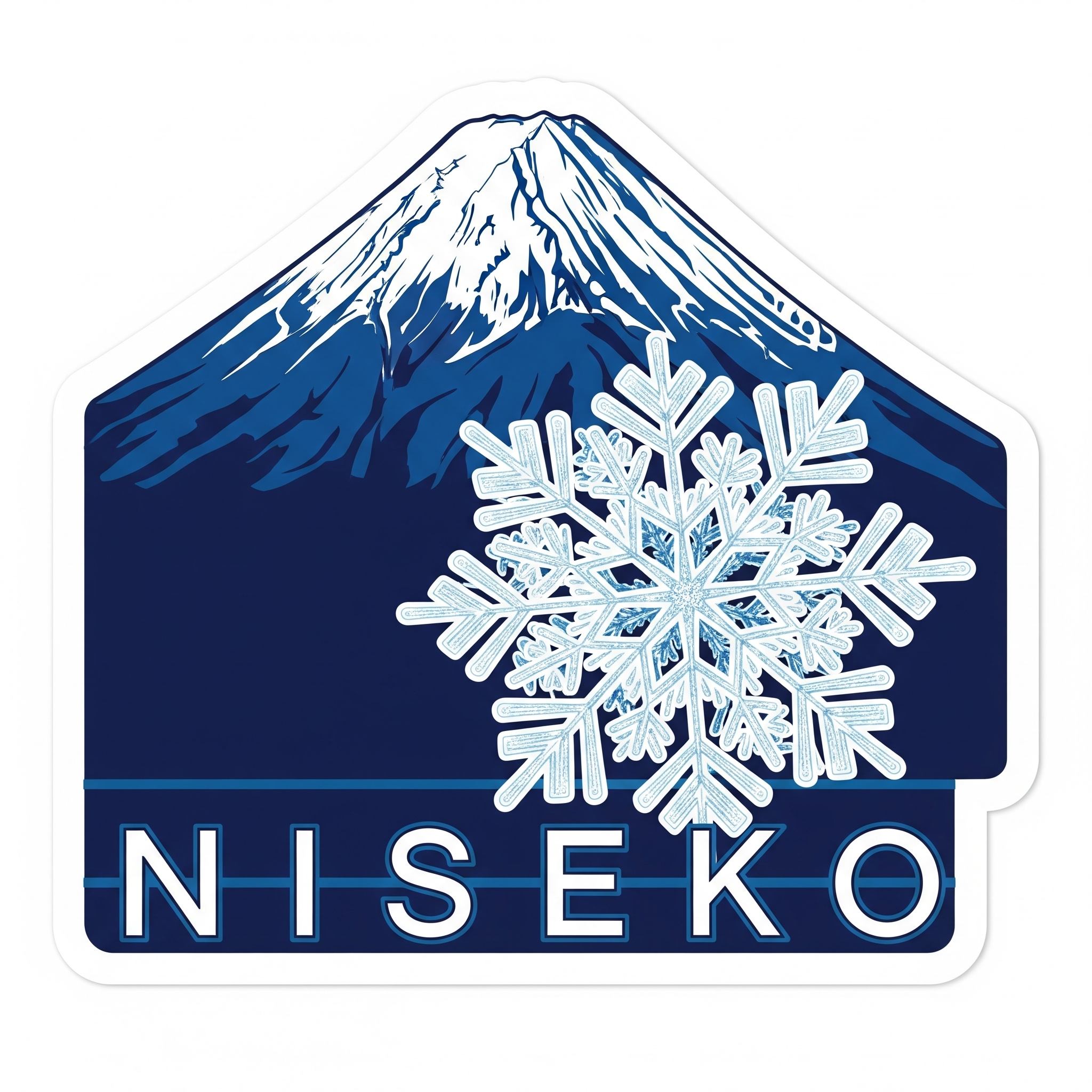 Niseko Snowflake Mountain Sticker