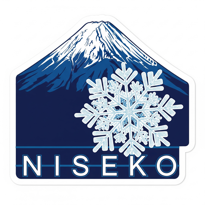 Niseko Snowflake Mountain Sticker