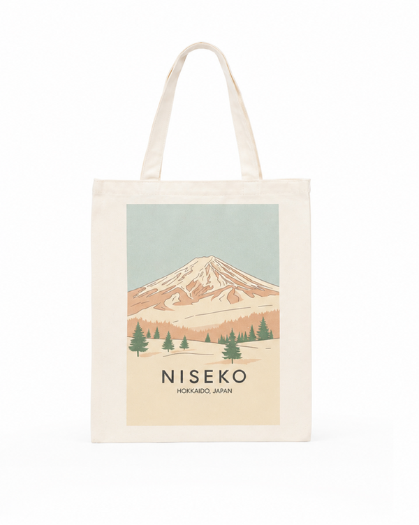 Snava tote bag featuring Niseko Hokkaido design with durable fabric and spacious interior for everyday use.