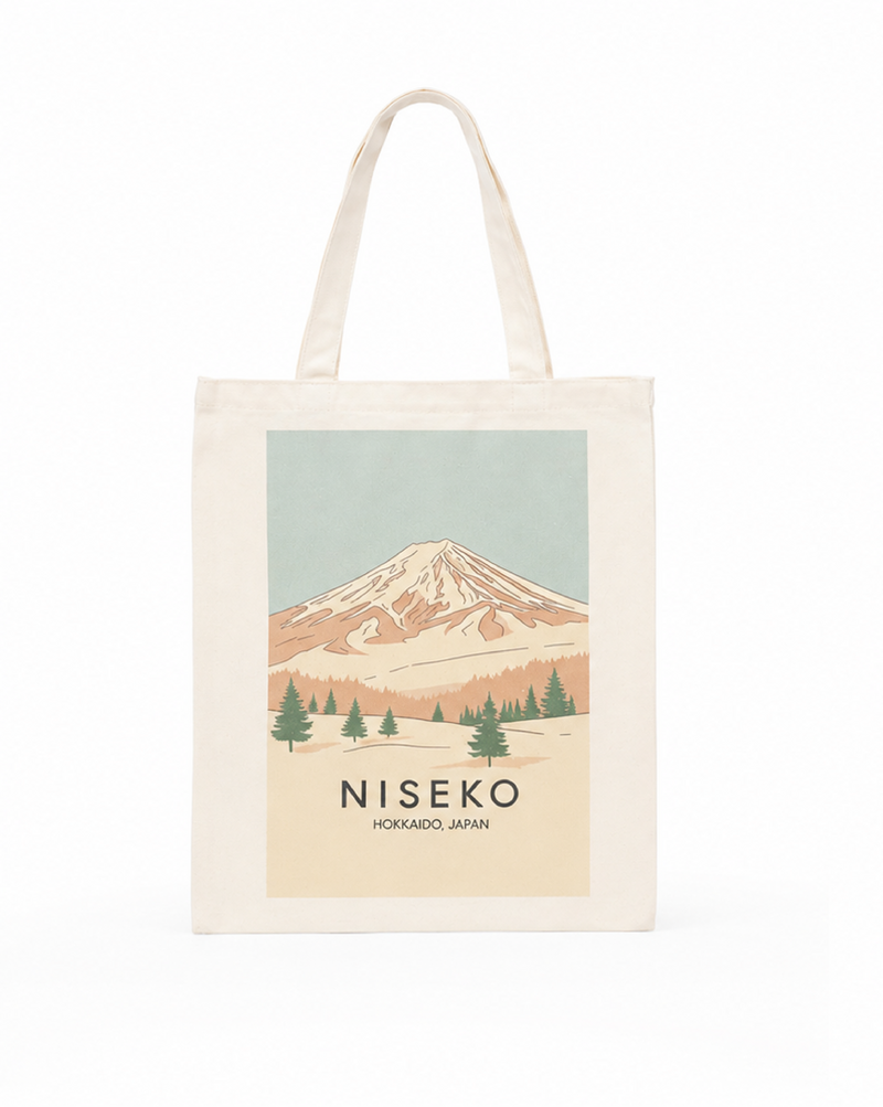 Snava tote bag featuring Niseko Hokkaido design with durable fabric and spacious interior for everyday use.